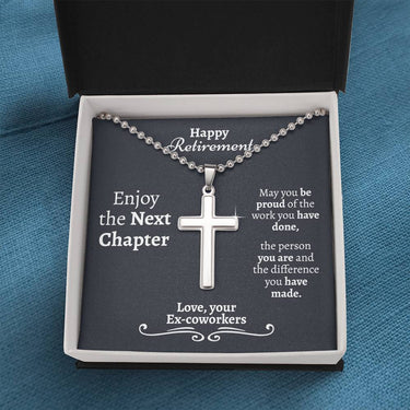 Happy Retirement Ball Chain Cross Necklace - Love You This Much